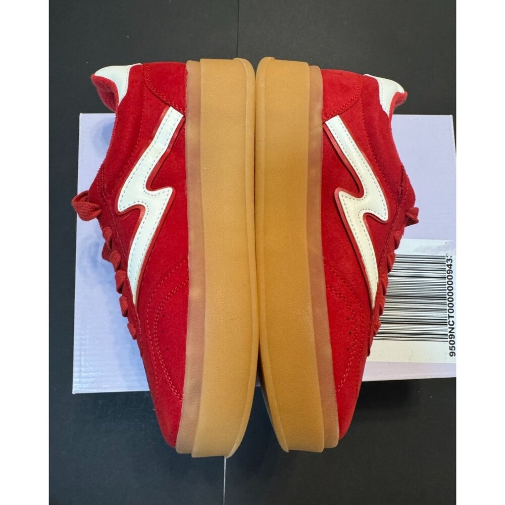 Madden Girl Shoes Womens 8 M Red Mightty Lace-up Gum Sole Low-Top Sneakers Giia - Picture 2 of 11